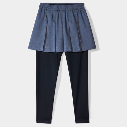 Modern Pleated Skirt with Long Leggings Charcoal