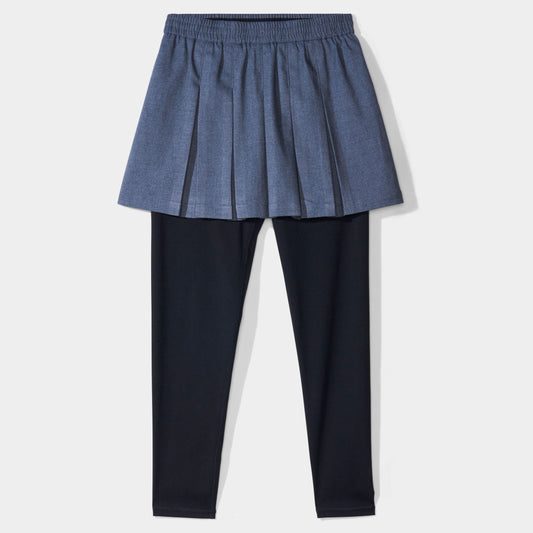Marlborough Modern Pleated Skirt with Long Leggings Charcoal