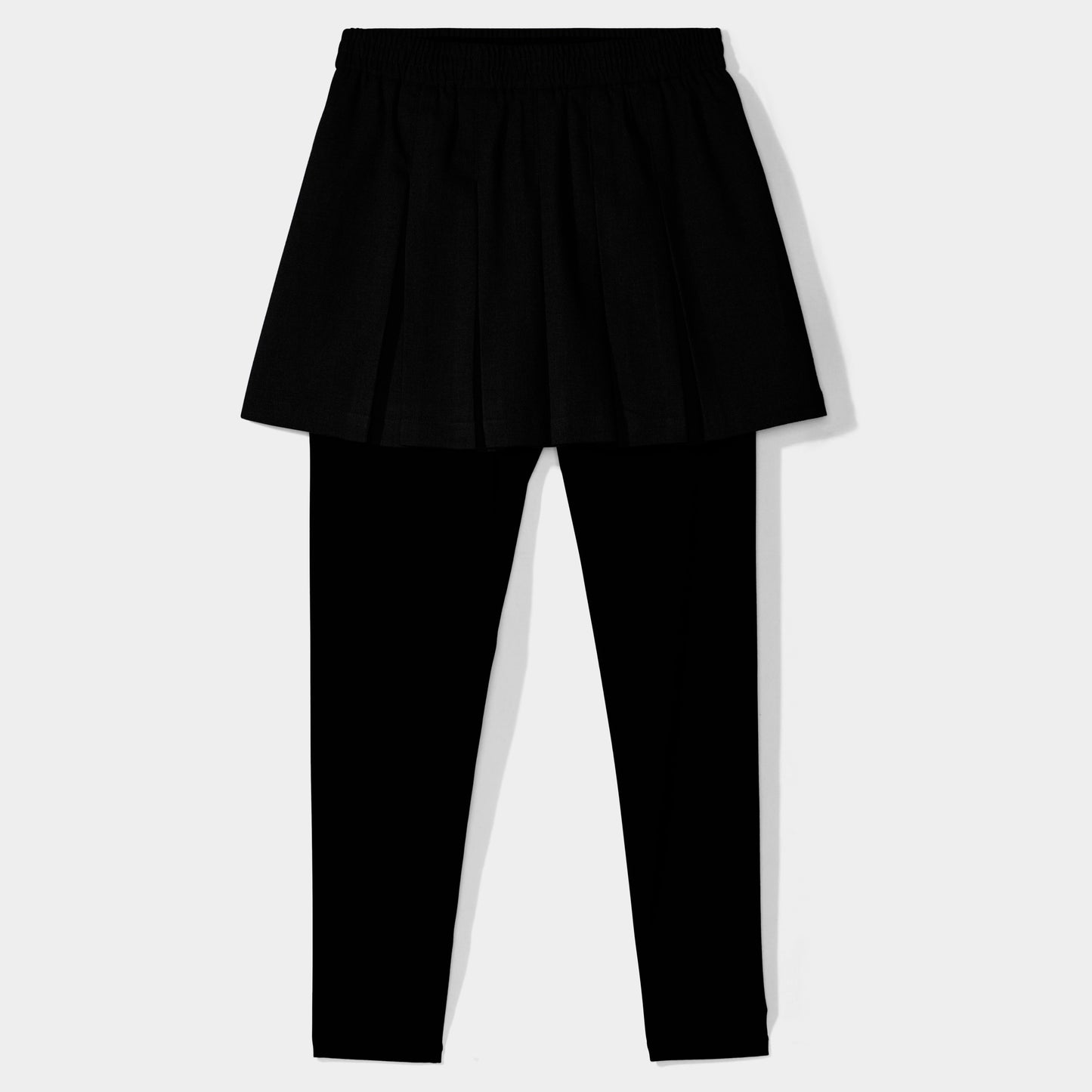 Modern Pleated Skirt with Long Leggings Black