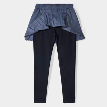 Modern Pleated Skirt with Long Leggings Charcoal