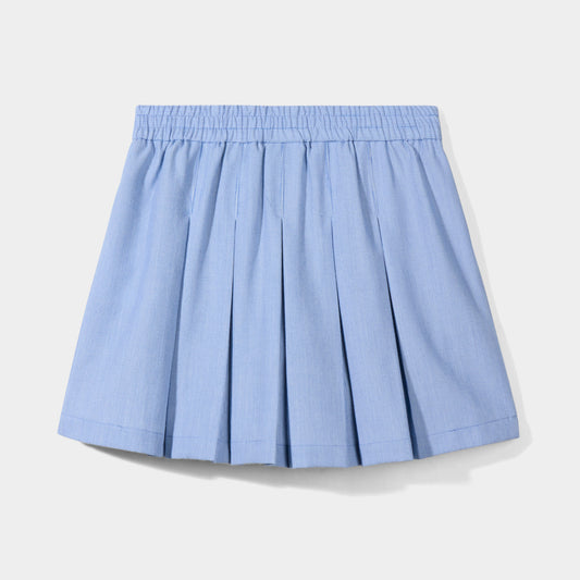 Modern Pin Feather Skirt with Bike Shorts Blue
