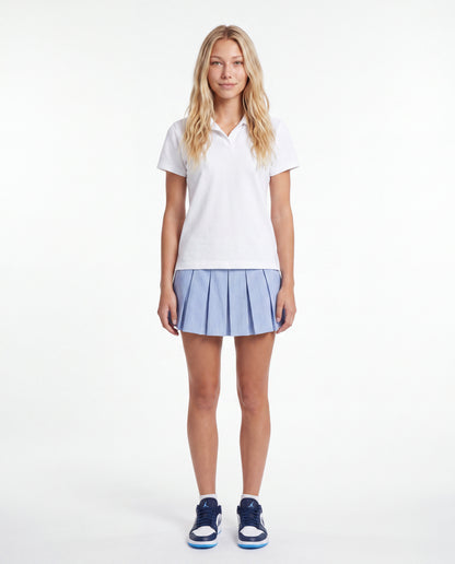 Modern Pin Feather Skirt with Bike Shorts Blue