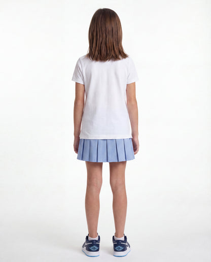 Modern Pin Feather Skirt with Bike Shorts Blue