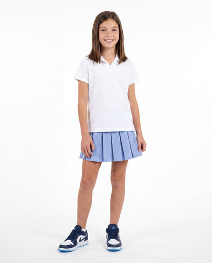 Modern Pin Feather Skirt with Bike Shorts Blue