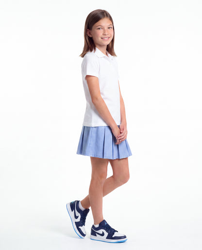 Modern Pin Feather Skirt with Bike Shorts Blue