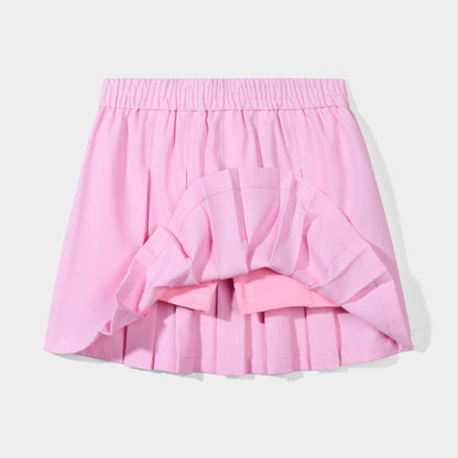 Modern Pin Feather Skirt with Bike Shorts Pink