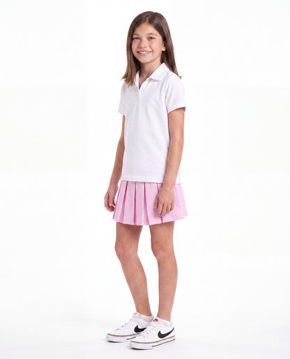 Modern Pin Feather Skirt with Bike Shorts Pink