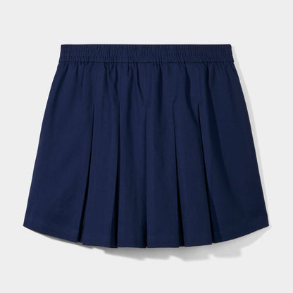 Modern Pleated Skirt with Bike Shorts Navy