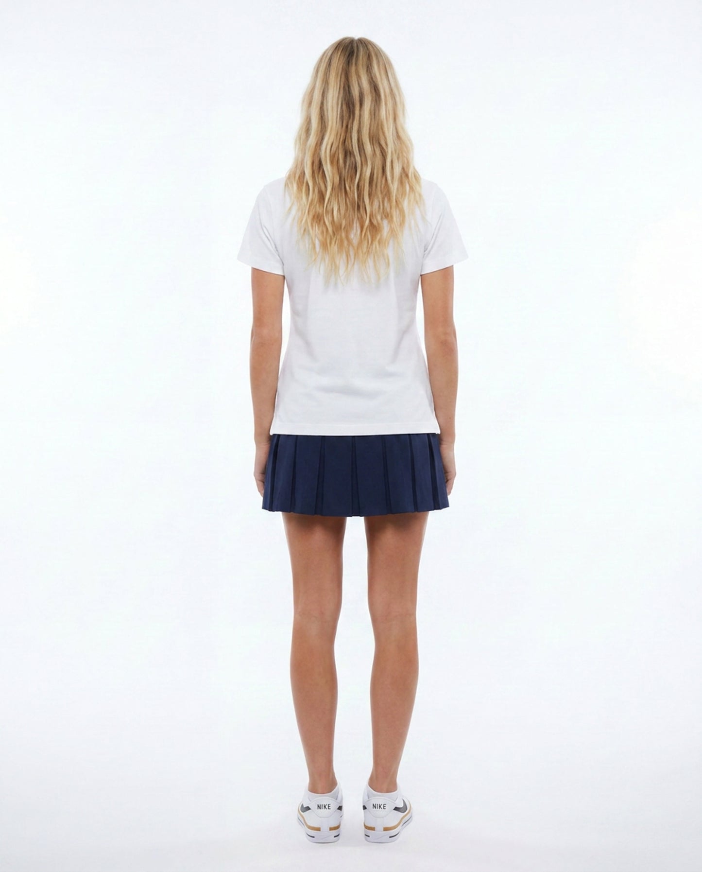 Modern Pleated Skirt with Bike Shorts Navy