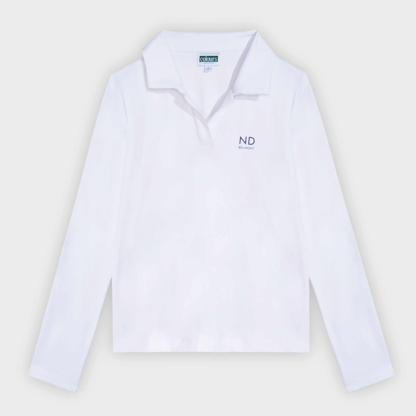 NDB Cozy Long Sleeve Polo White