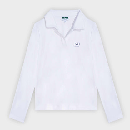 NDB Cozy Long Sleeve Polo White