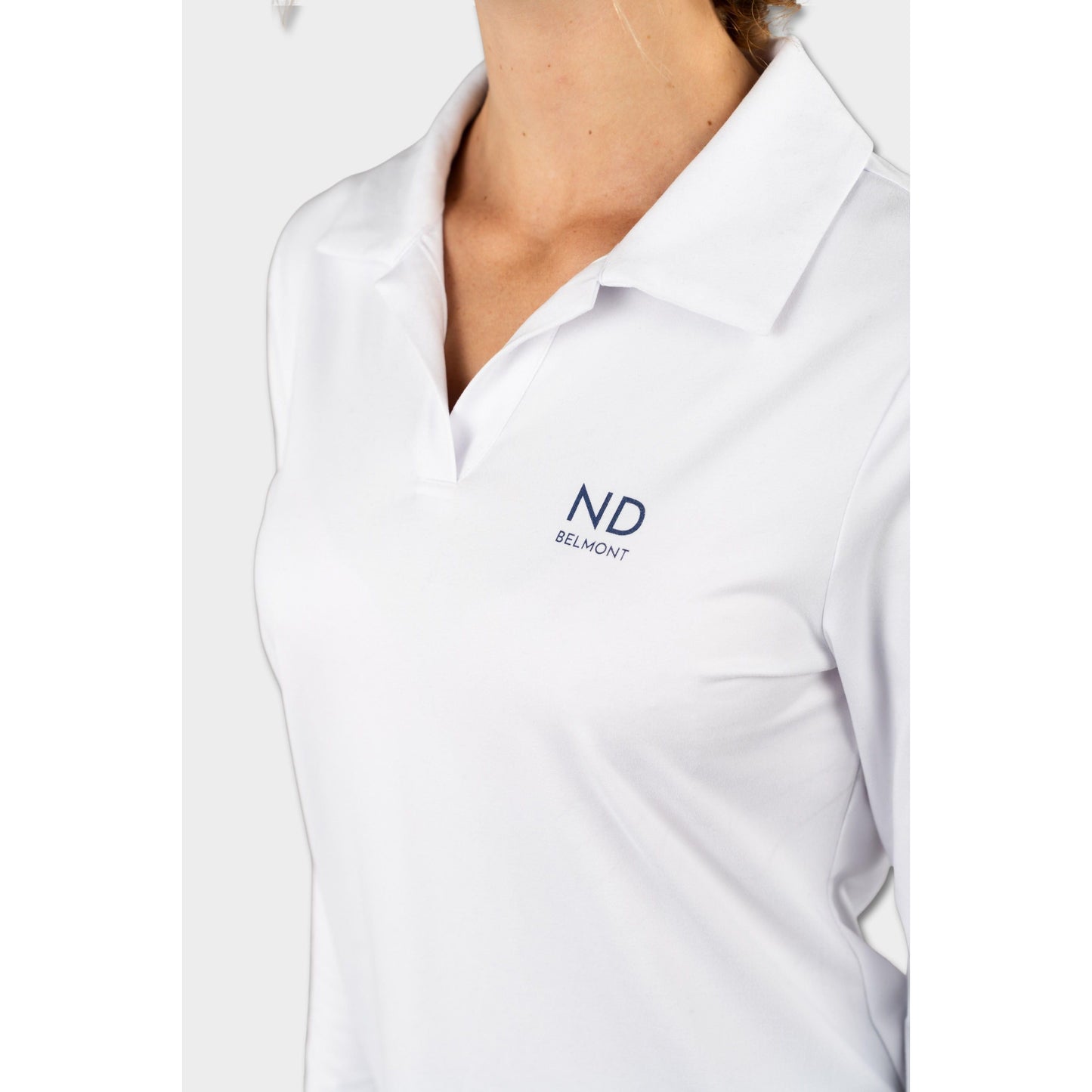 NDB Cozy Long Sleeve Polo White