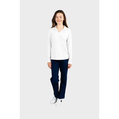 NDB Cozy Long Sleeve Polo White