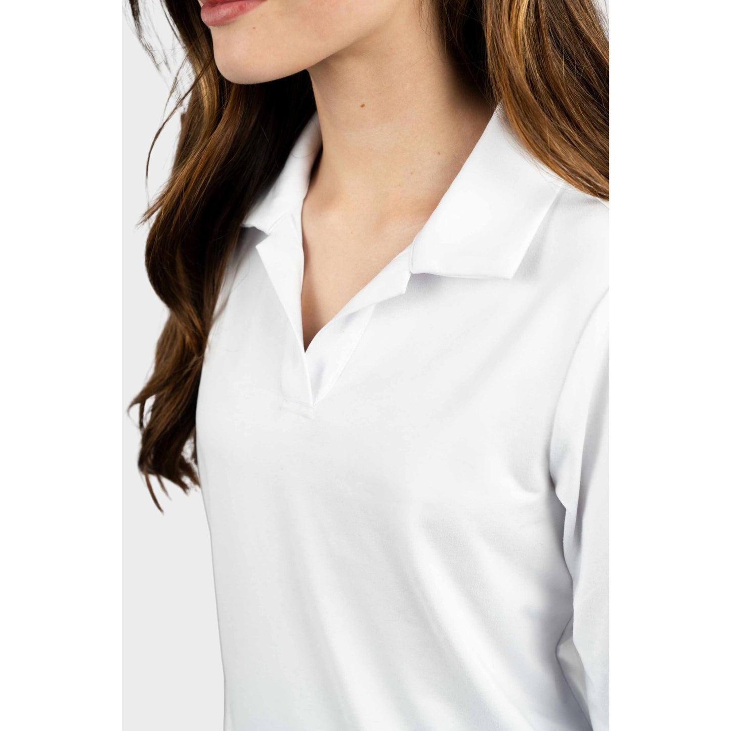 NDB Cozy Long Sleeve Polo White