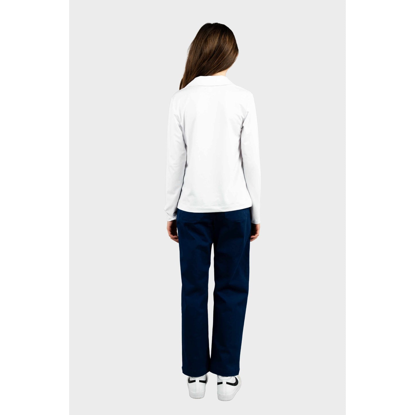 NDB Cozy Long Sleeve Polo White