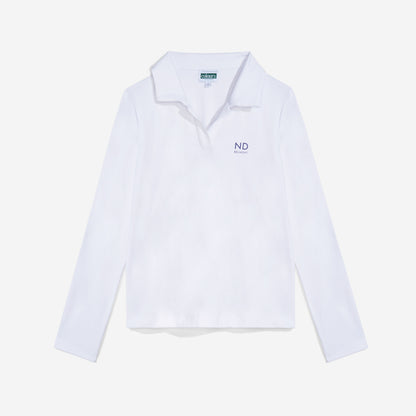 NDB Cozy Long Sleeve Polo White