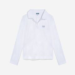 NDB Cozy Long Sleeve Polo White