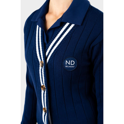 NDB Letterman V-Neck Cardigan Navy