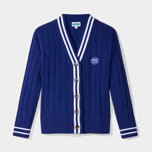NDB Letterman V-Neck Cardigan Navy