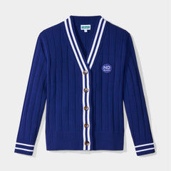 NDB Letterman V-Neck Cardigan Navy