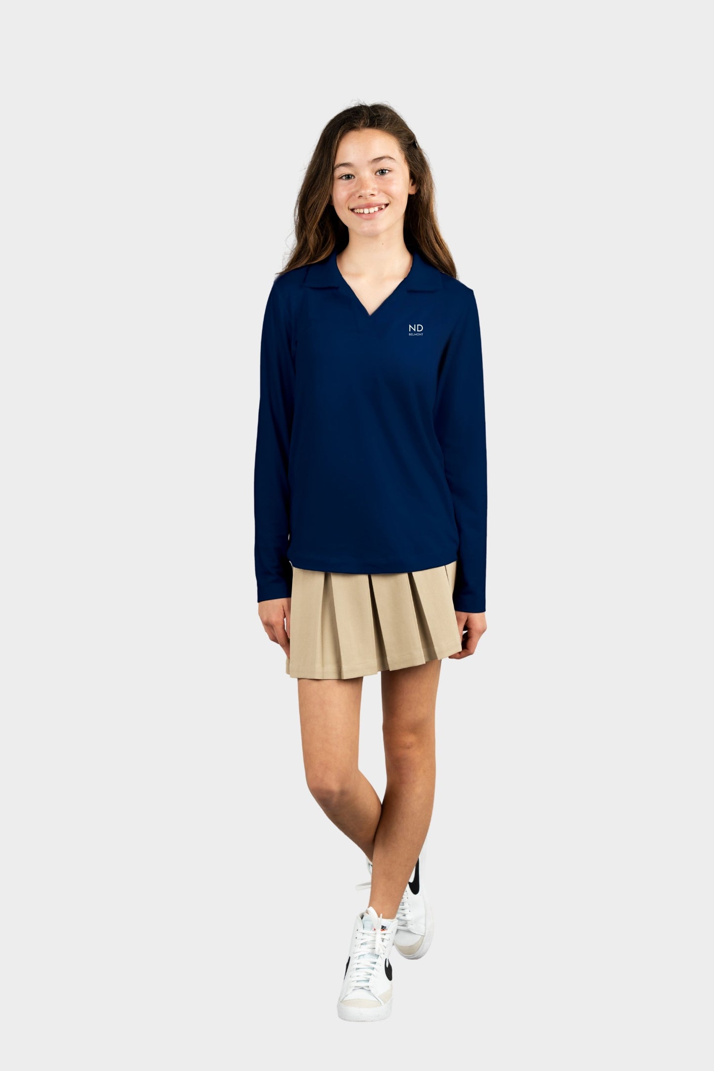 NDB Cozy Long Sleeve Polo Navy