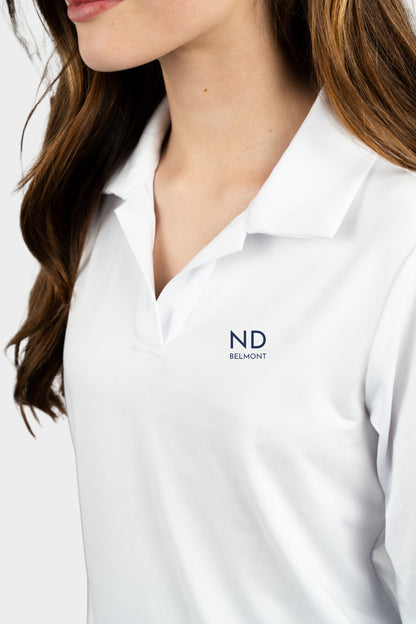 NDB Cozy Long Sleeve Polo White