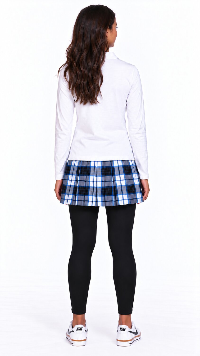 Plaid Modern Pleated Skirt with Long Leggings Homeroom