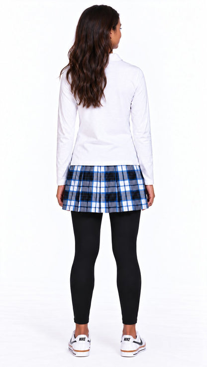 Plaid Modern Pleated Skirt with Long Leggings Homeroom