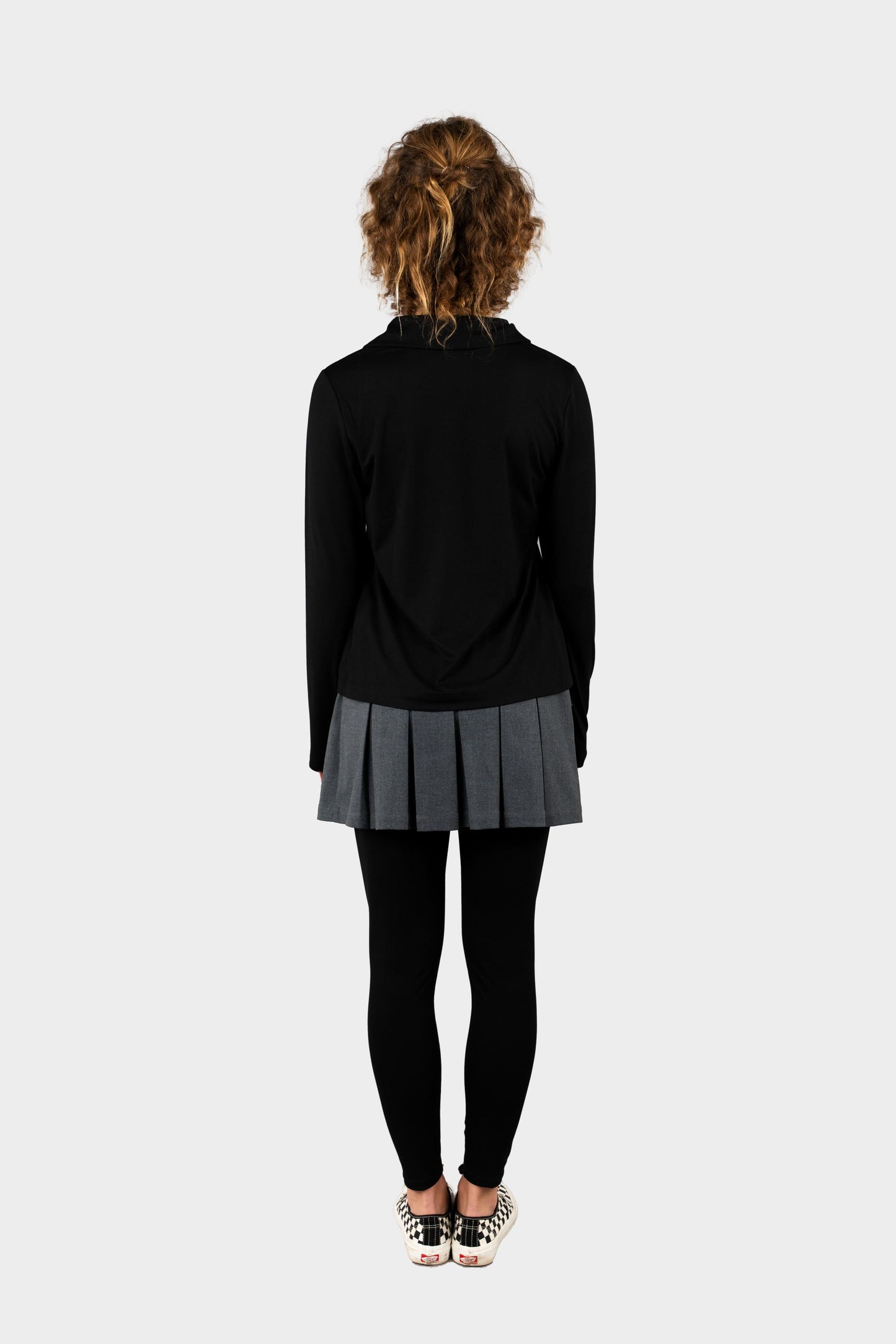 Regina Dominican Cozy Long Sleeve Polo Black