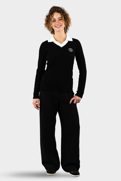 Regina Dominican Two-fer Pullover Black