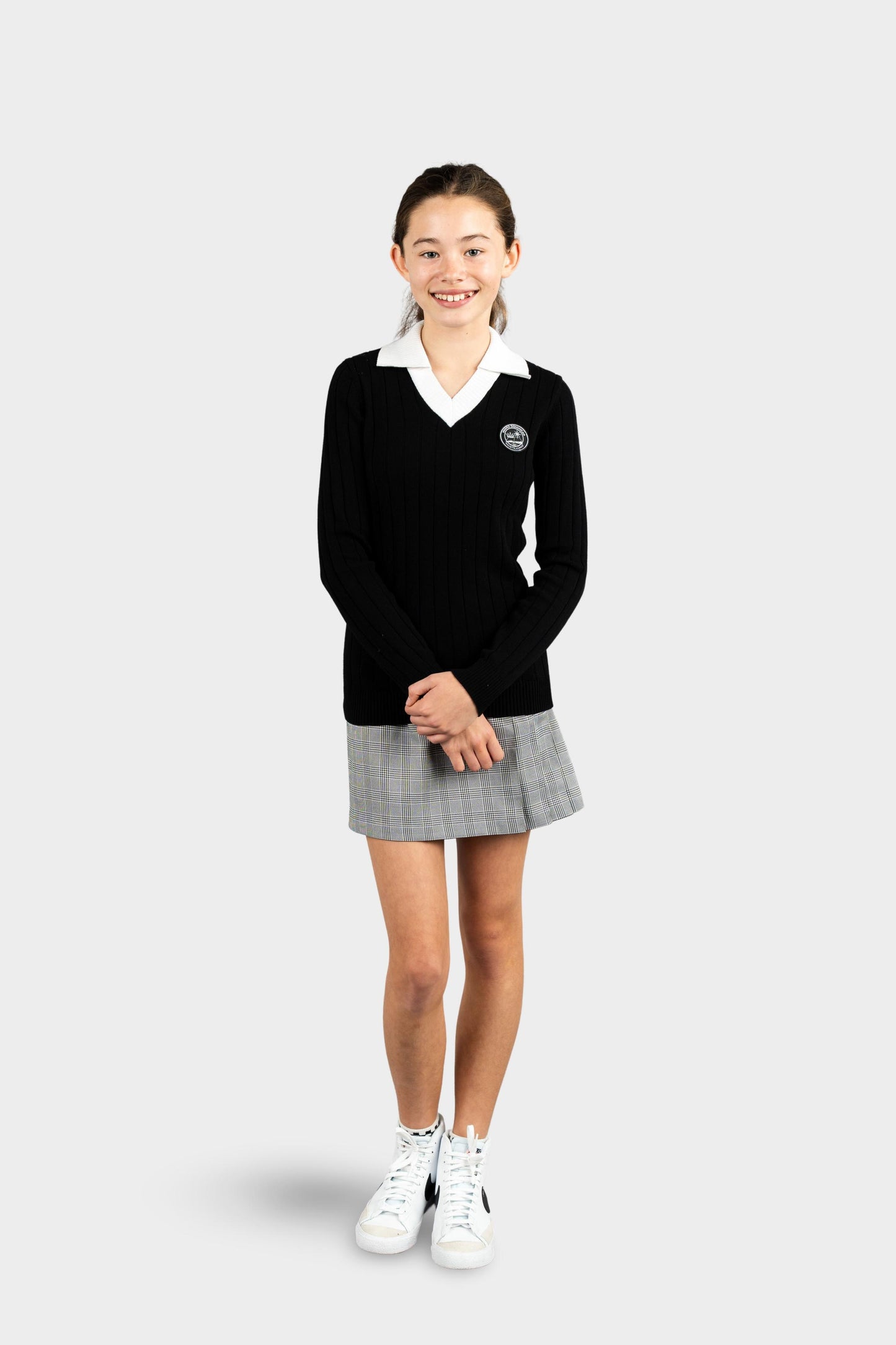 Regina Dominican Two-fer Pullover Black