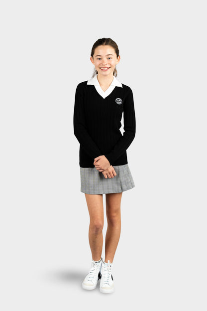 Regina Dominican Two-fer Pullover Black