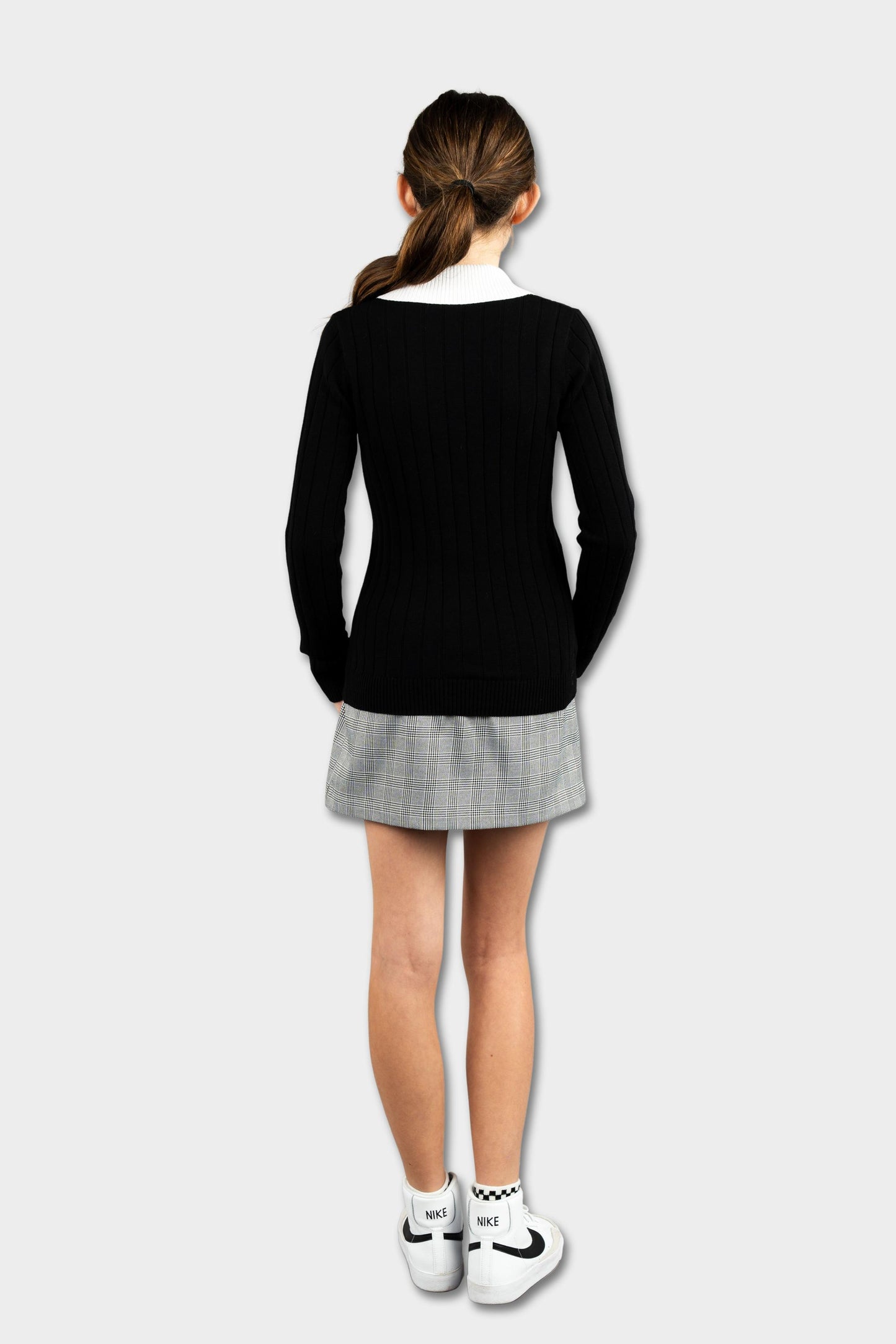 Regina Dominican Two-fer Pullover Black