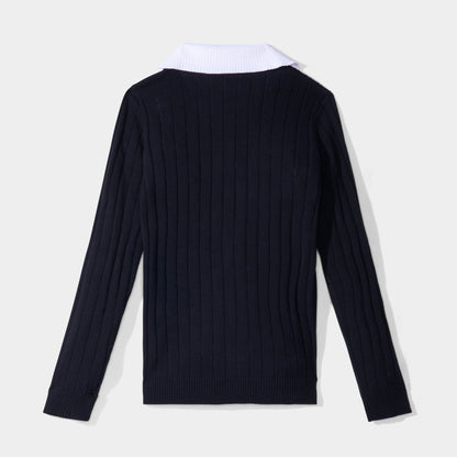 Regina Dominican Two-fer Pullover Black