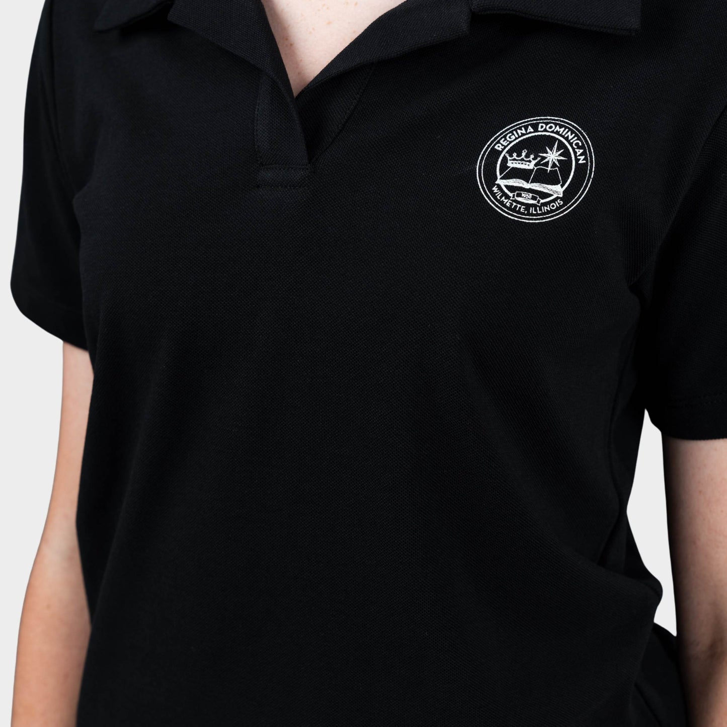 Regina Dominican Breezy Tailored Short Sleeve Polo Black