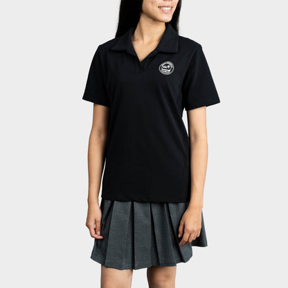 Regina Dominican Breezy Tailored Short Sleeve Polo Black