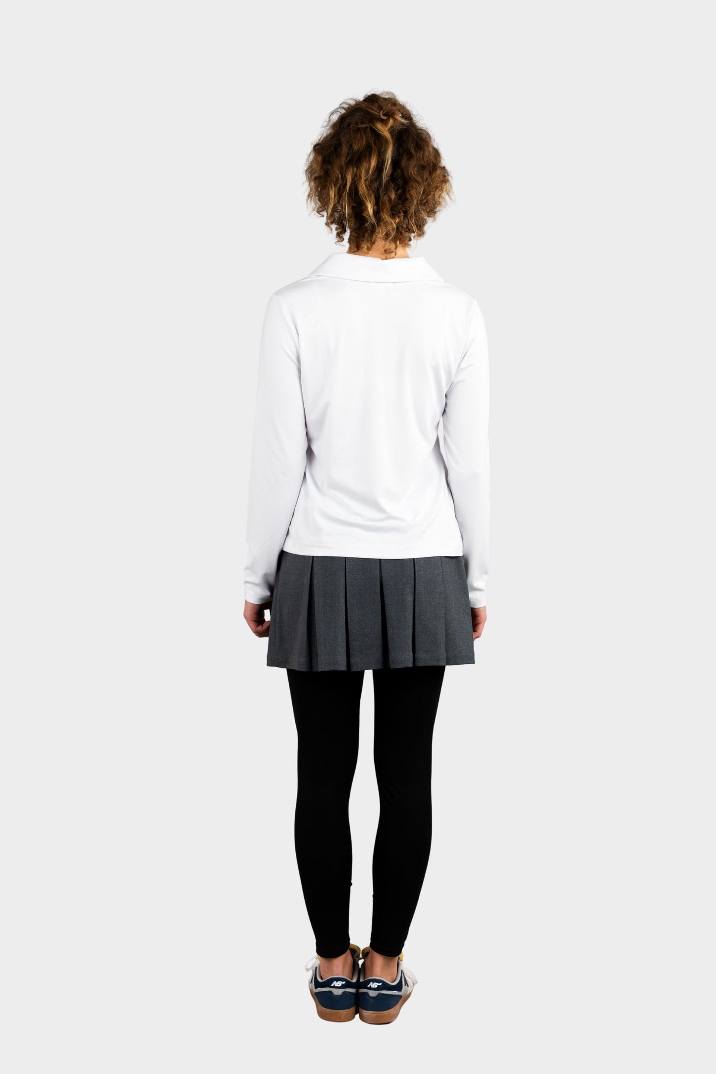 Regina Dominican Cozy Long Sleeve Polo White