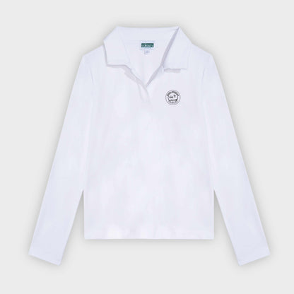 Regina Dominican Cozy Long Sleeve Polo White