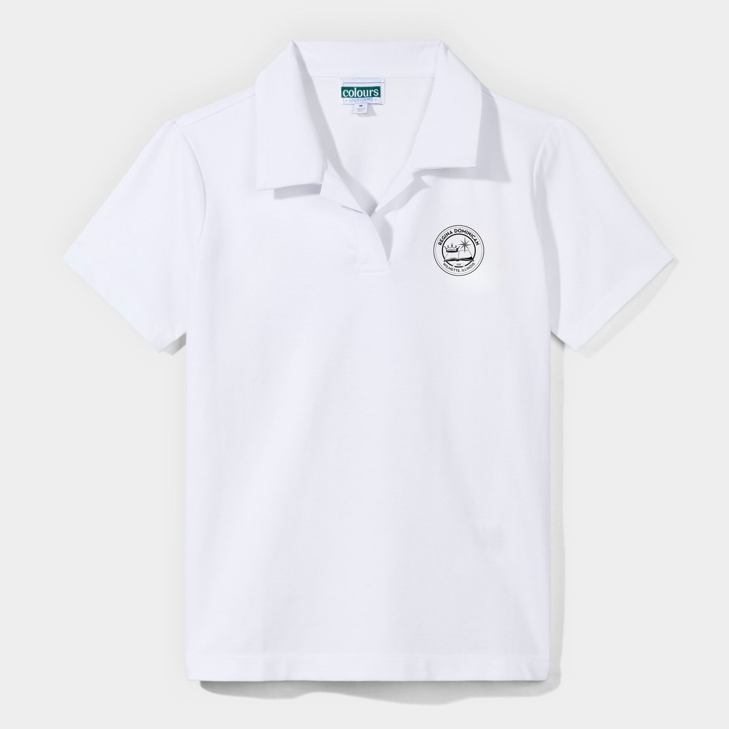 Regina Dominican Modern Short Sleeve Polo White