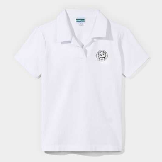 Regina Dominican Modern Short Sleeve Polo White