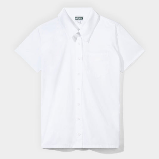 Short Sleeve Button Down Shirt White