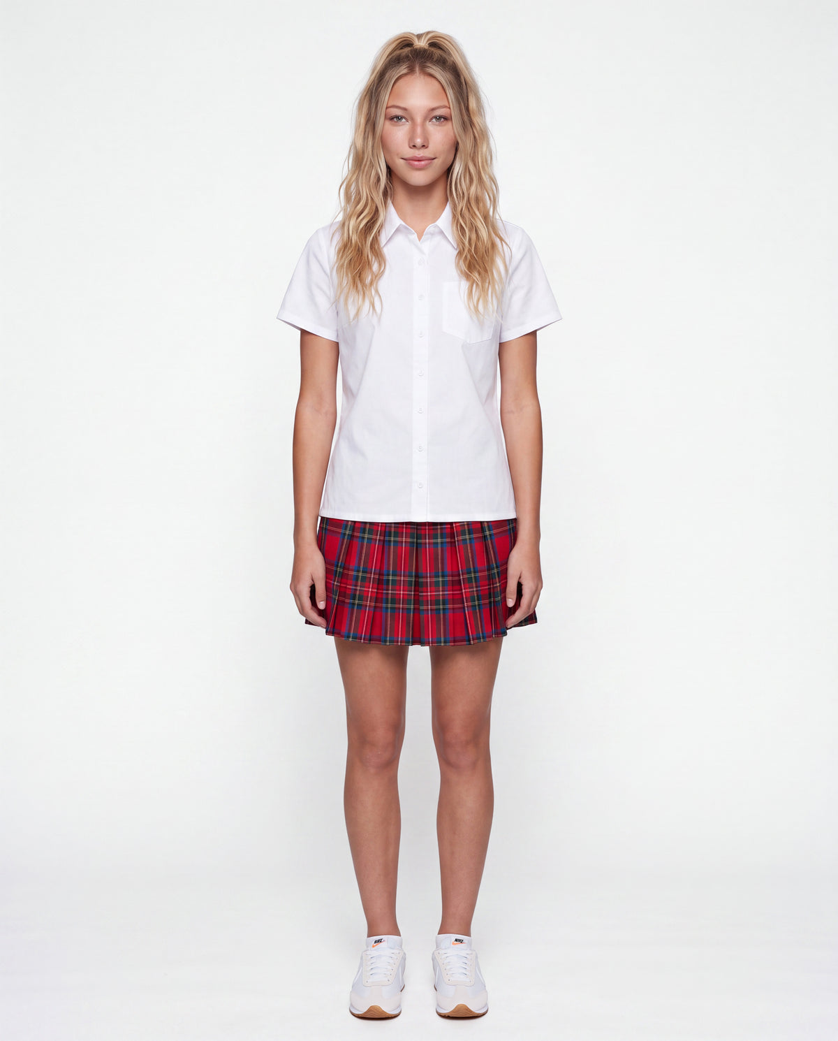 Short Sleeve Button Down Shirt White