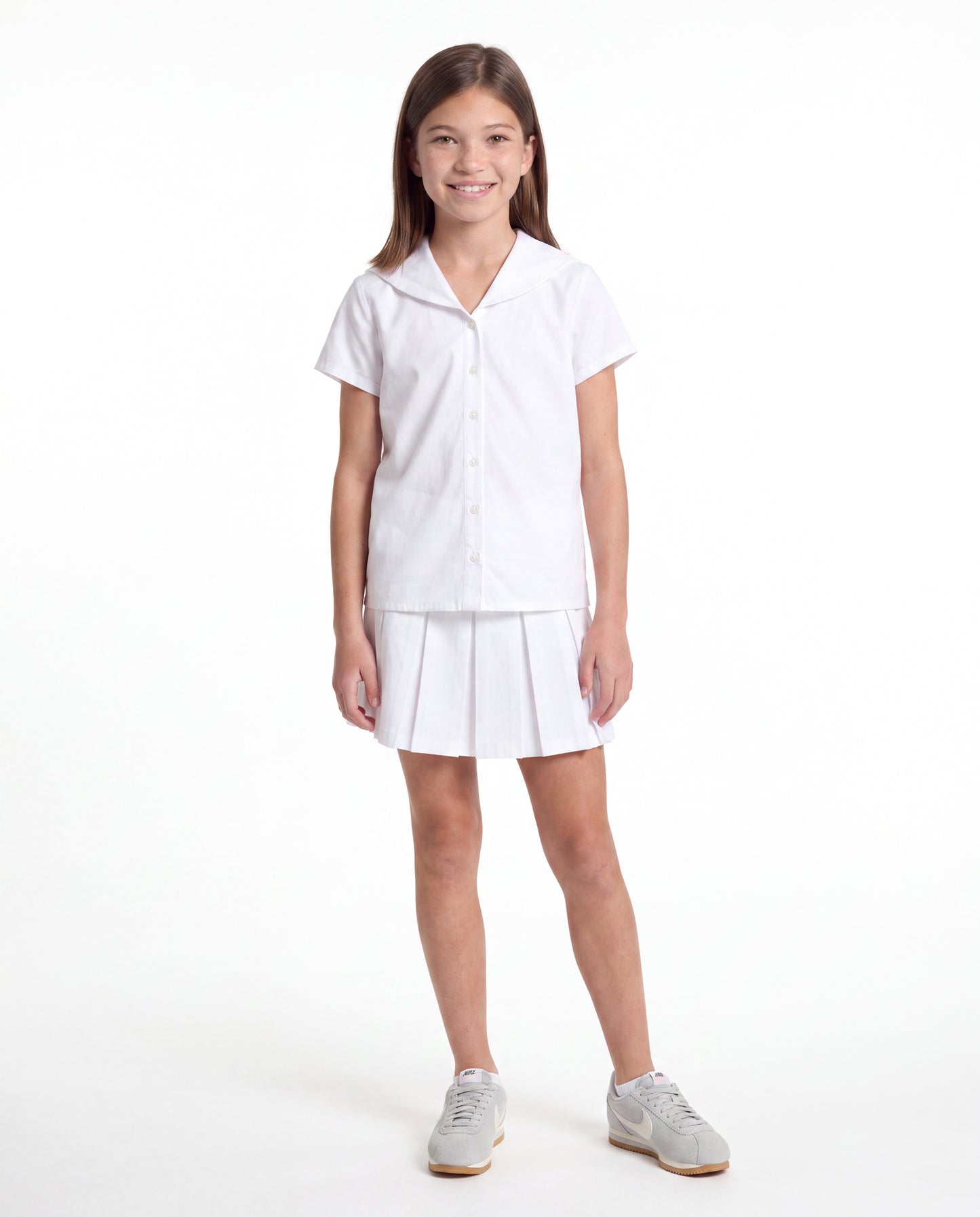 Short Sleeve Middy Shirt White