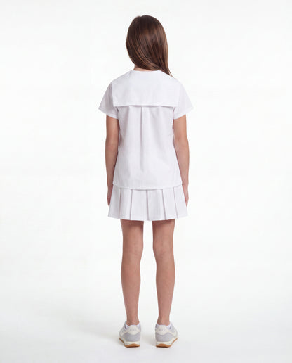 Short Sleeve Middy Shirt White