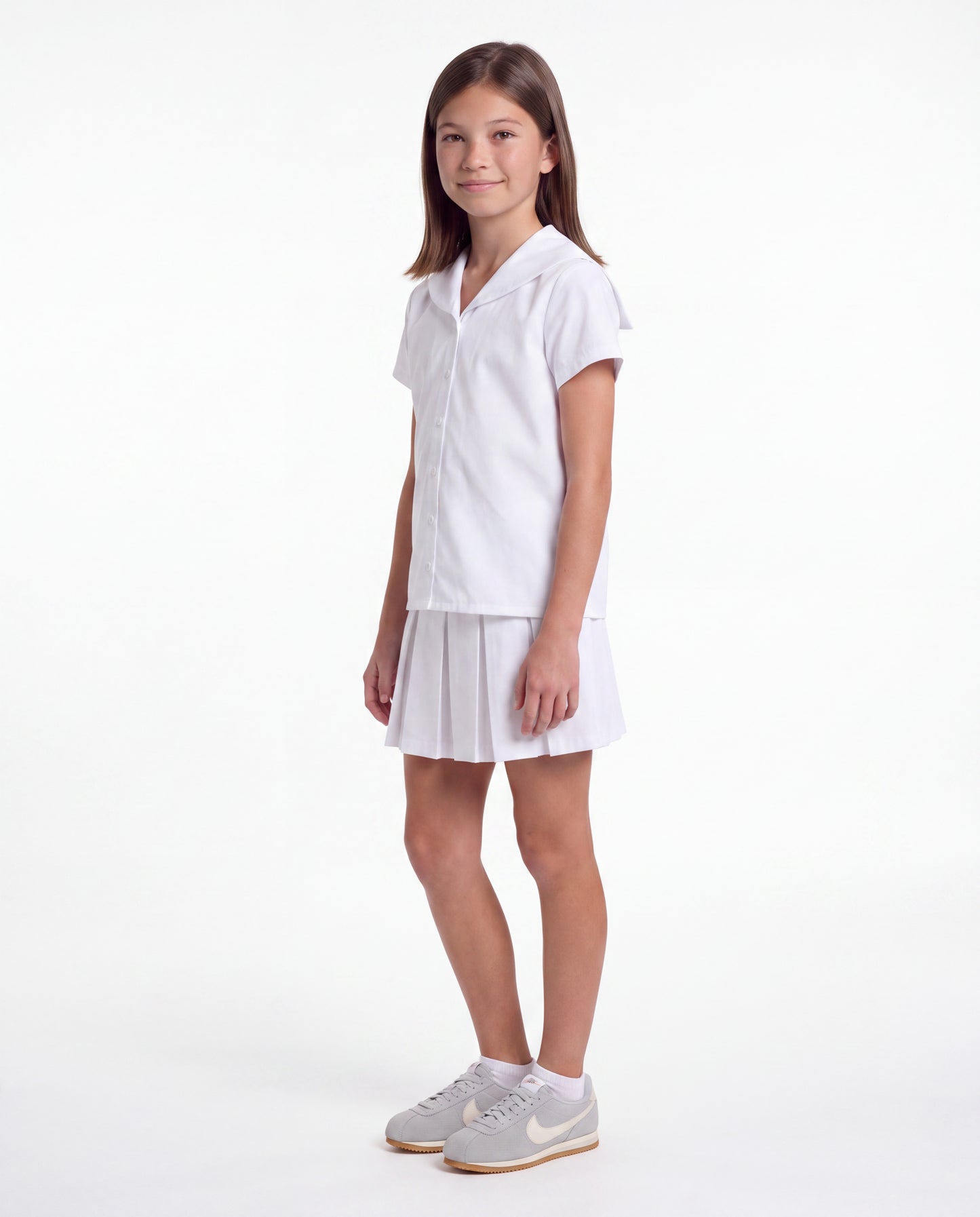 Short Sleeve Middy Shirt White
