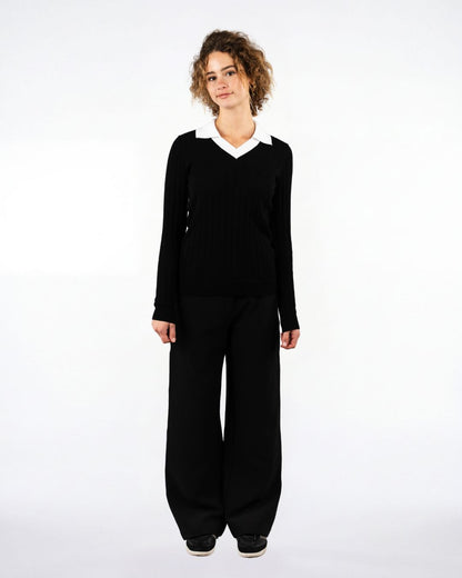 Slouchy Track Trouser Black Blue