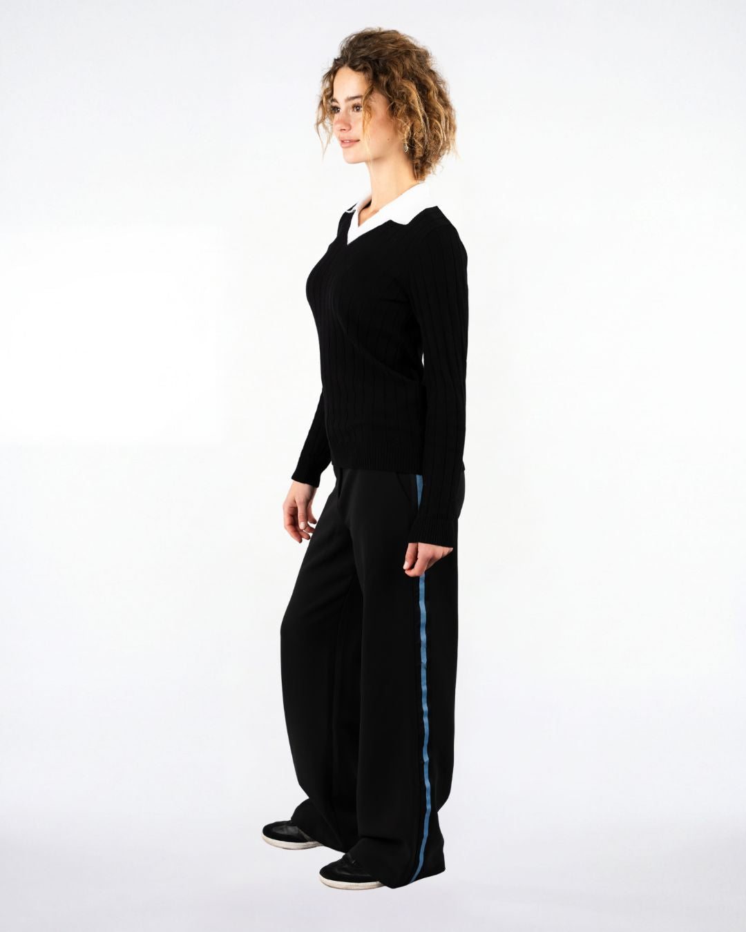 Slouchy Track Trouser Black Blue