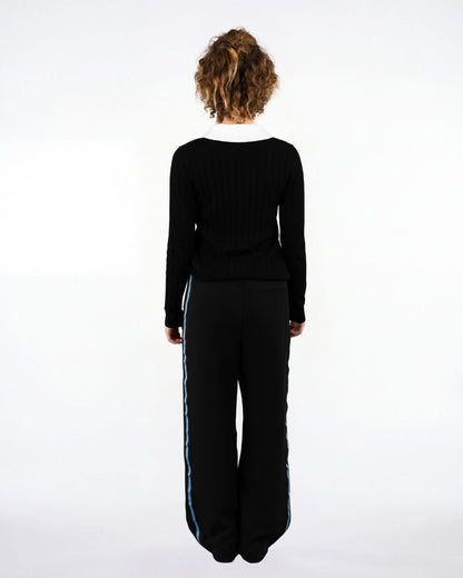 Slouchy Track Trouser Black Blue
