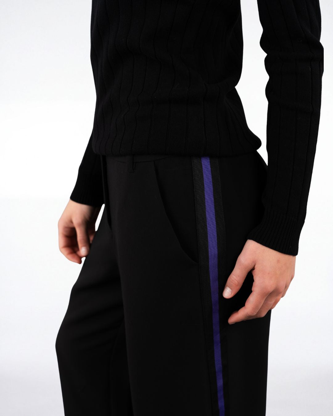 Slouchy Track Trouser Black Purple