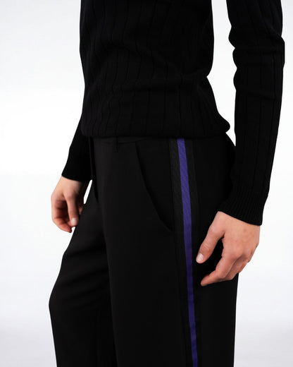 Slouchy Track Trouser Black Purple